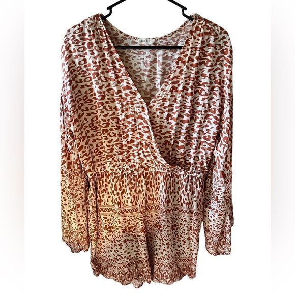Kori SzL Dress/Romper White/Rust Animal Print - Picture 1 of 6